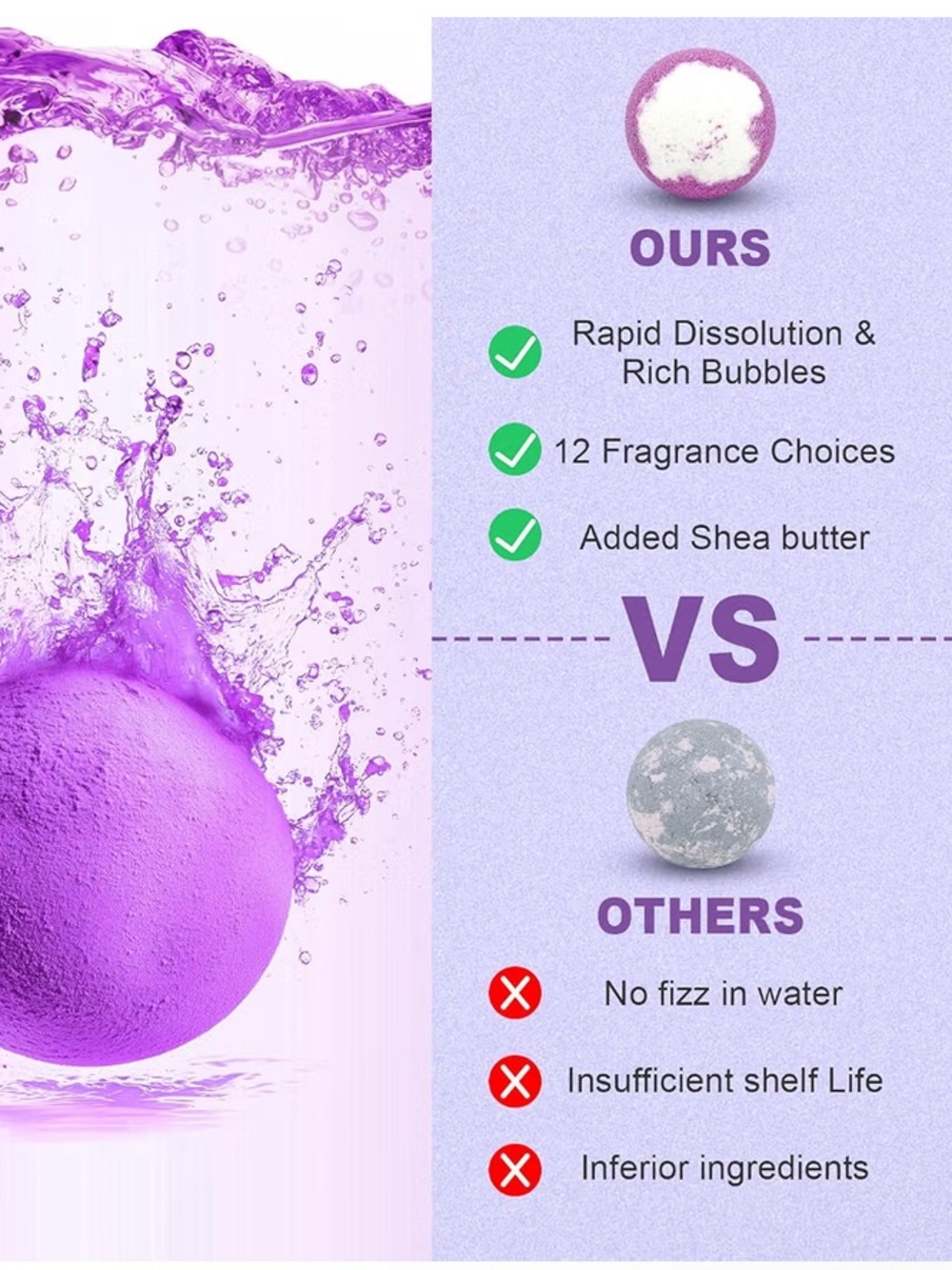 Bath Bombs for Women Gift Set 12 Pack Natural Relaxing Bath Bombs for Her - Picture 8 of 15
